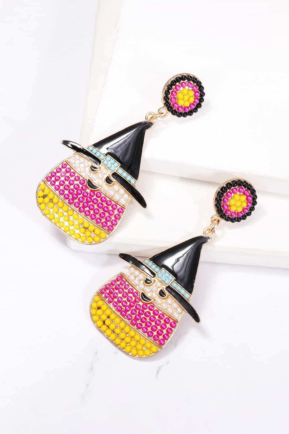 Witch's Hat Shape Synthetic Pearl Dangle Earrings - Trendsi - Flyclothing LLC