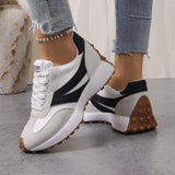 Color‑Blocked Platform Casual Sneakers - Trendsi - Flyclothing LLC