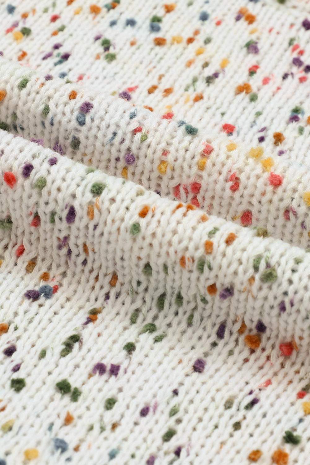 Confetti Round Neck Long Sleeve Sweater - Trendsi - Flyclothing LLC
