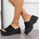 Open Toe Platform Cloth Sandals - Trendsi - Flyclothing LLC