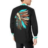 Baha Ranch Indian Headdress Unisex Western Button UP Shirt