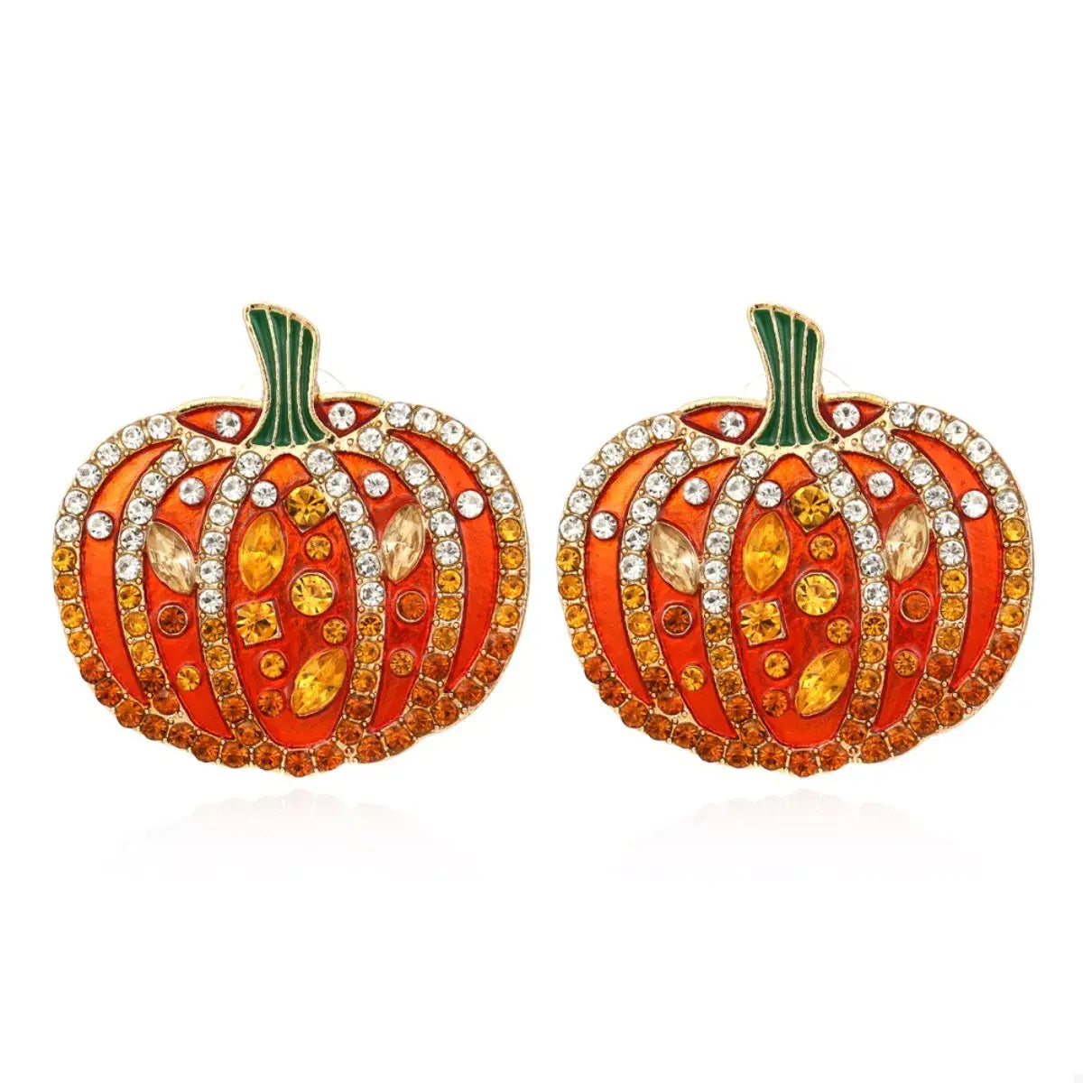Halloween Pumpkin Rhinestone Stud Earrings - Trendsi - Flyclothing LLC