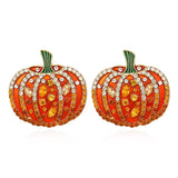 Halloween Pumpkin Rhinestone Stud Earrings - Trendsi - Flyclothing LLC