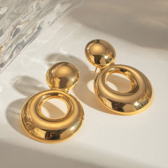 18K Gold-Plated Cutout Earrings - Trendsi