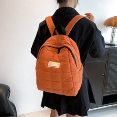 Quilted Polyester Backpack Bag - Trendsi