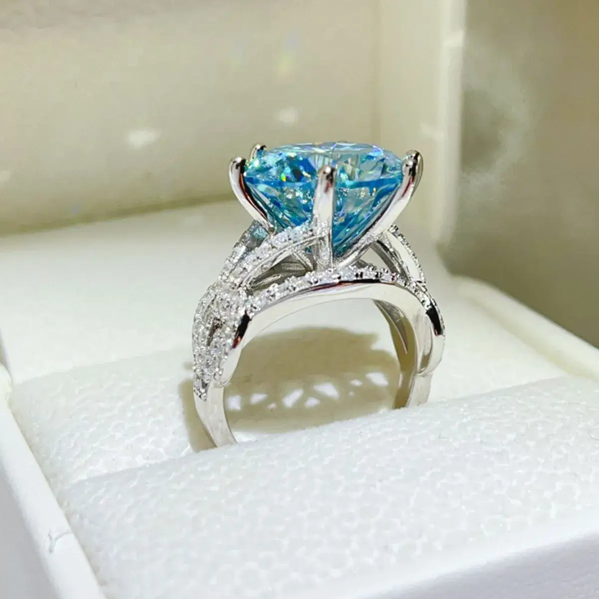 10 Carat Moissanite 925 Sterling Silver Ring - Trendsi - Flyclothing LLC