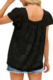 Square Neck Short Sleeve Blouse - Trendsi