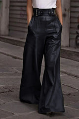 High Waist Wide Flare Pants - Trendsi - Flyclothing LLC