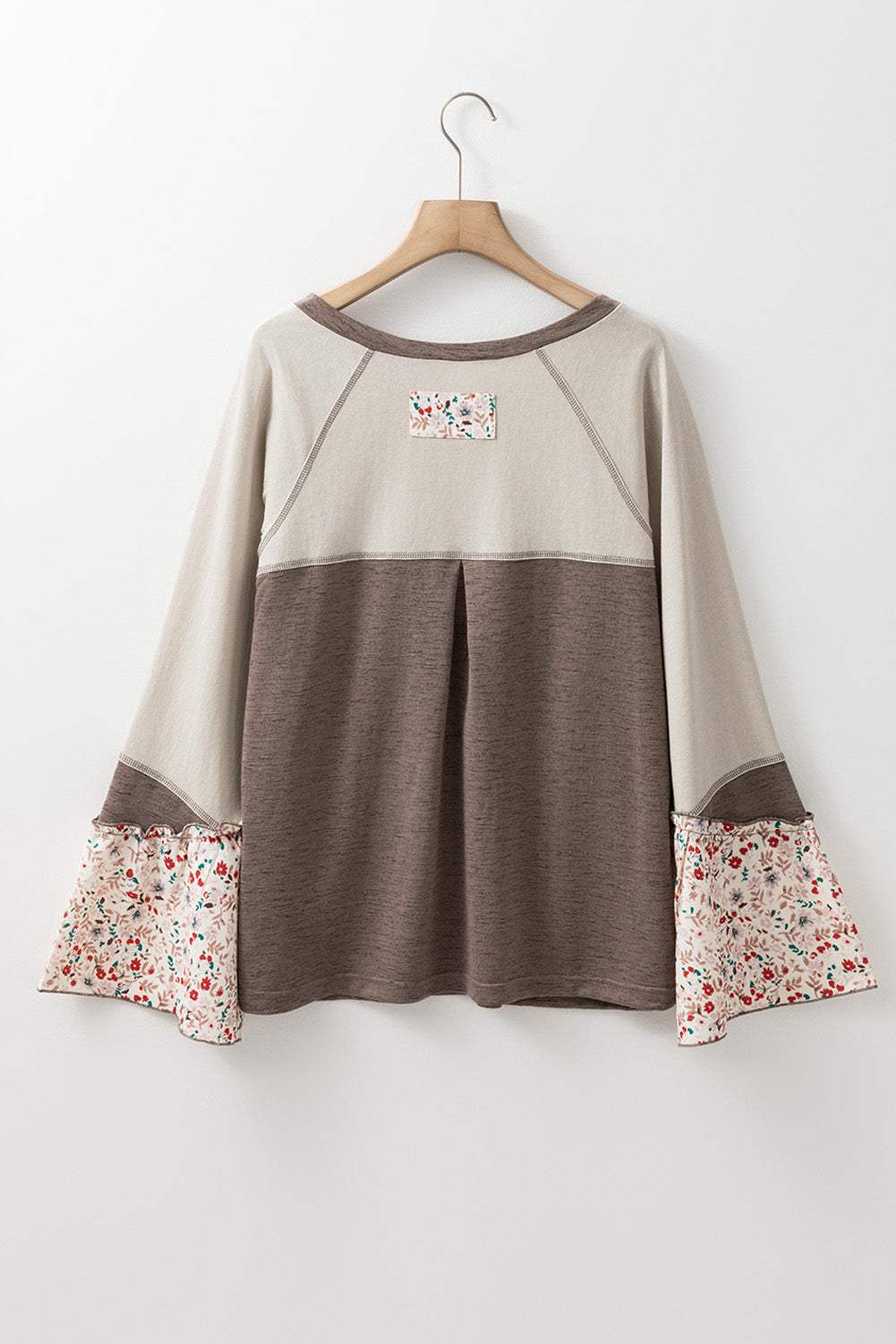 Floral Half Button Long Sleeve T-Shirt - Trendsi - Flyclothing LLC