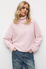 Basic Bae Turtleneck Dropped Shoulder Long Sleeve Sweater - Trendsi - Flyclothing LLC