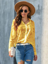 Full Size Collared Neck Long Sleeve Shirt Plus Size - Trendsi - Flyclothing LLC