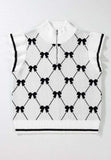 Bow Half Zip Sweater Vest - Trendsi - Flyclothing LLC