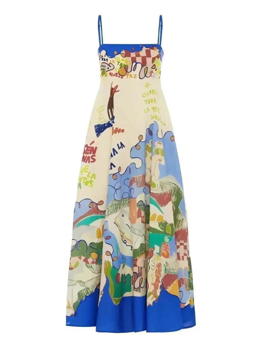 Printed Square Neck Cami Dress - Trendsi - Flyclothing LLC