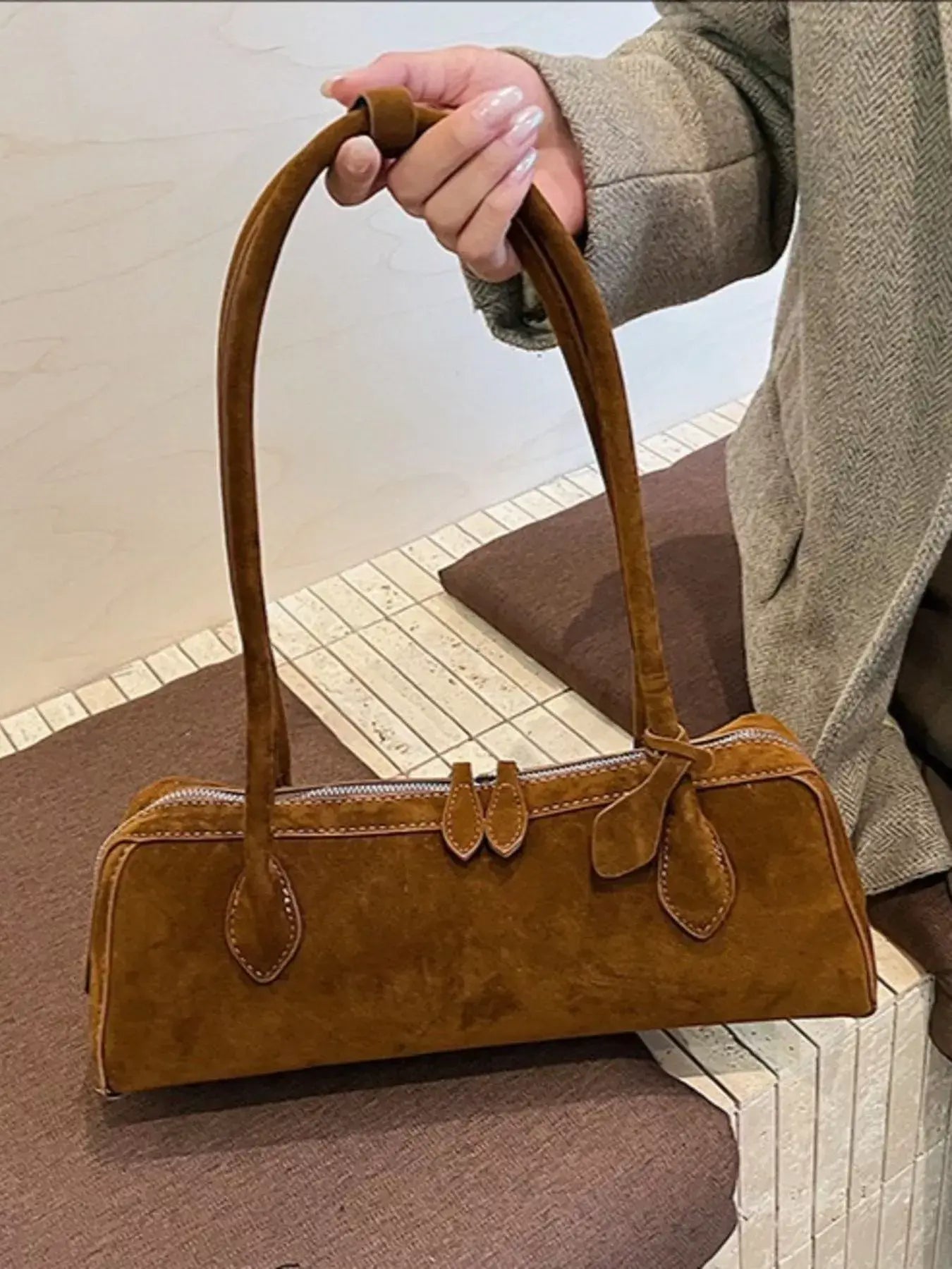 Solid Color Shoulder Bag - Trendsi - Flyclothing LLC