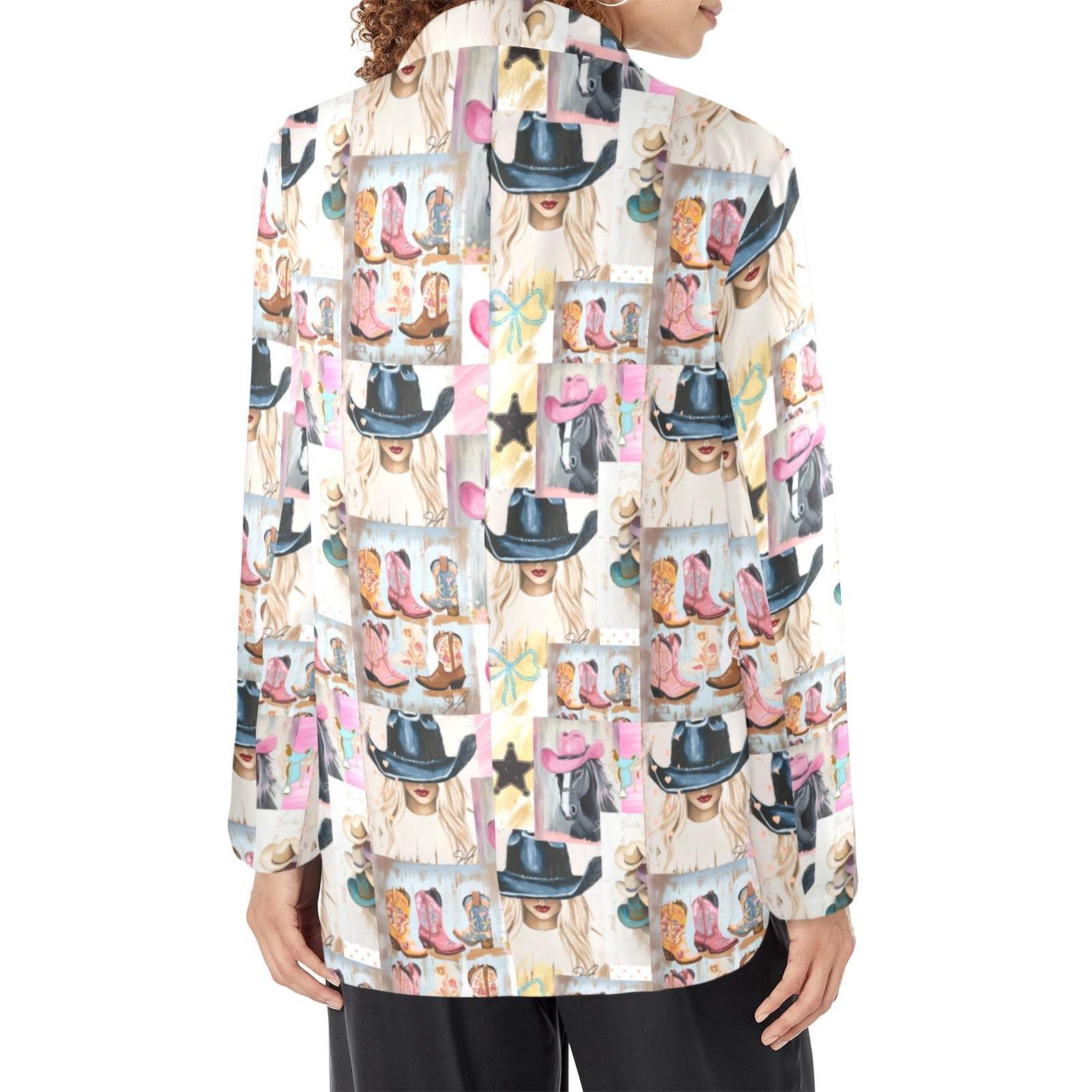 Baha Ranch Danilo Painted Cowgirl Collage Western Blazer