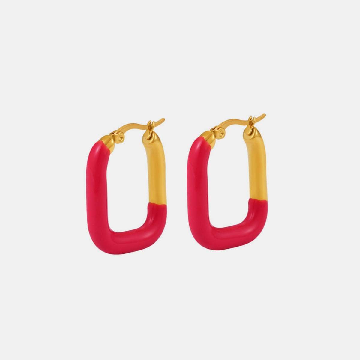 Stainless Steel Drip Oil Contrast Earring - Trendsi - Flyclothing LLC