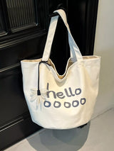 Letter Canvas Tote Bag - Trendsi - Flyclothing LLC