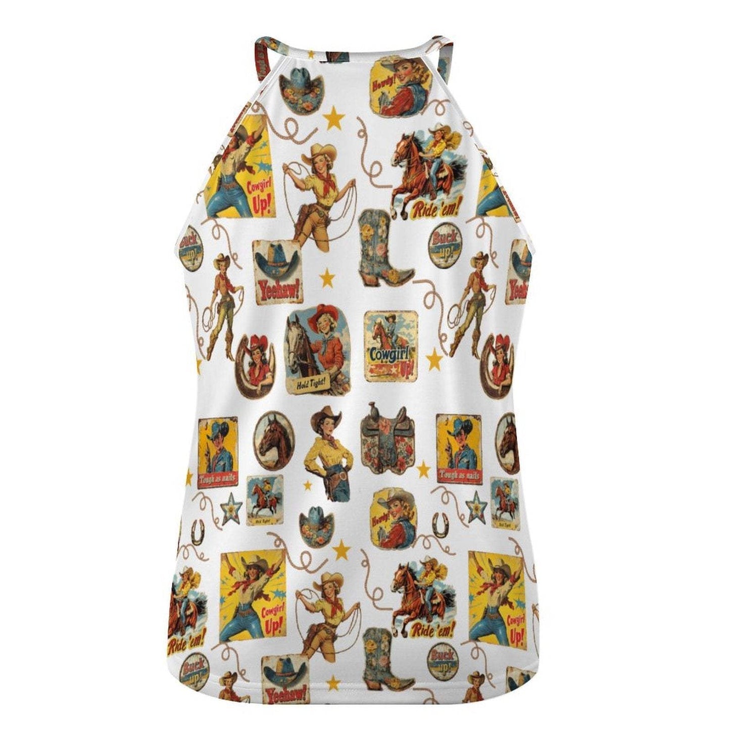 Baha Ranch Vintage Cowgirl Collage Western Tank Top - Baha Ranch Western Wear - Flyclothing LLC
