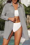 Button-Up Longline Shirt with Breast Pockets - Trendsi - Flyclothing LLC