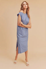 Aemi + Co Side Slit Round Neck Sleeveless Midi Dress - Trendsi - Flyclothing LLC
