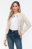 Snobbish PU Leather Zip Up Jacket with Pockets - Trendsi