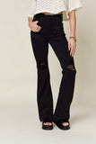 Judy Blue Full Size High Waist Distressed Flare Jeans - Trendsi - Flyclothing LLC