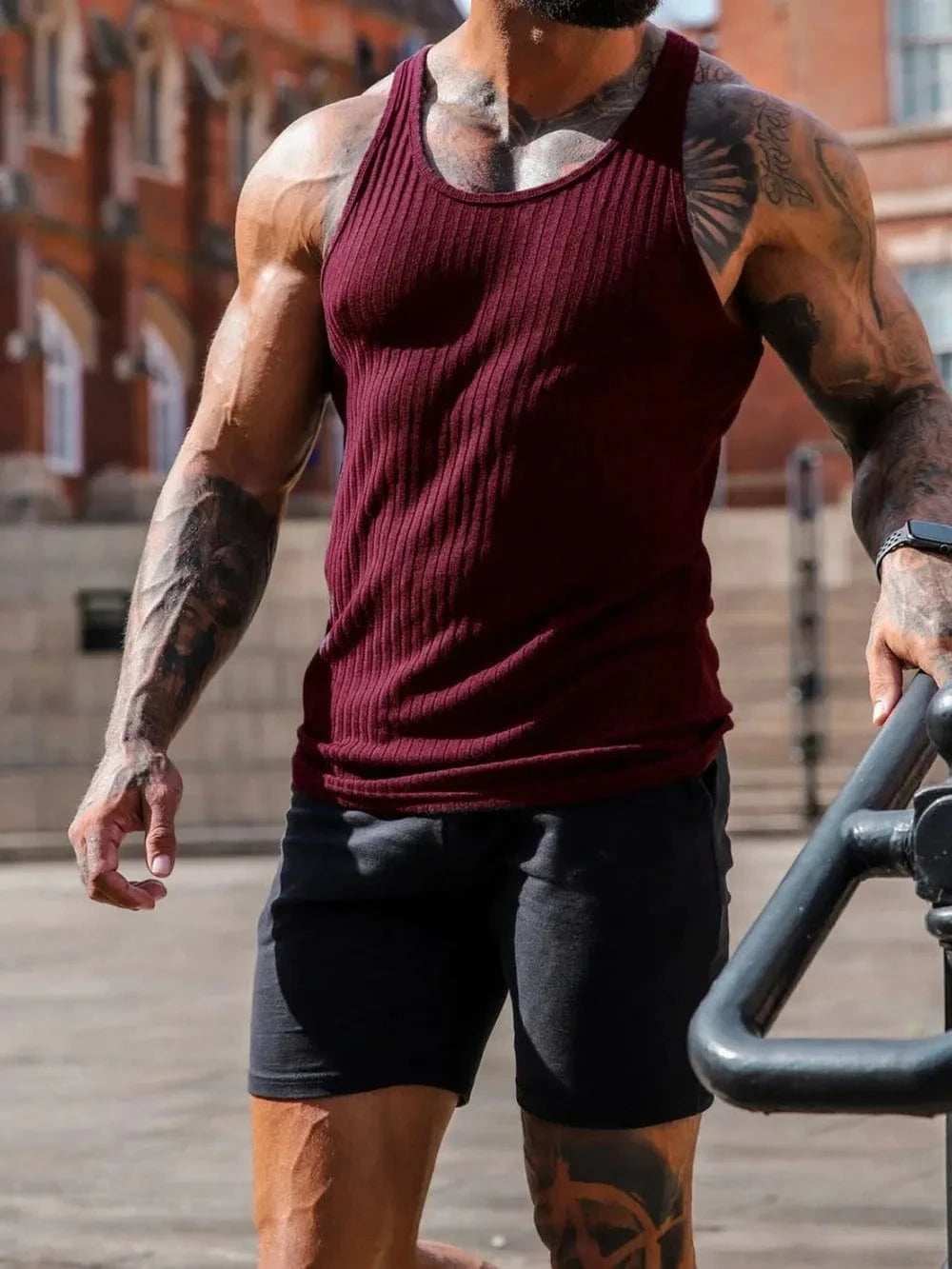 Men's Plus Size Round Neck Tank - Trendsi - Flyclothing LLC