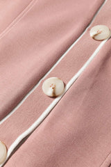 Contrast Trim V Neck Button Up Cardigan - Trendsi - Flyclothing LLC