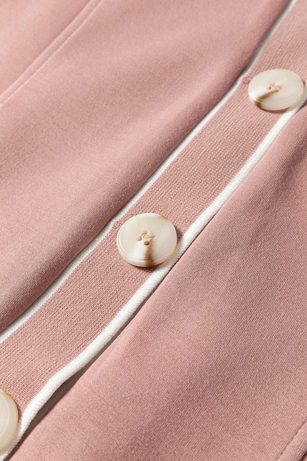 Contrast Trim V Neck Button Up Cardigan - Trendsi - Flyclothing LLC