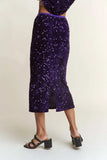 J.NNA Sequin Back Slit Midi Skirt - Trendsi - Flyclothing LLC