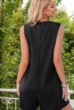 Tie Front Sleeveless Romper - Trendsi - Flyclothing LLC