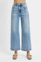 RISEN Full Size High Rise Crop Wide Leg Jeans Plus Size - Trendsi - Flyclothing LLC