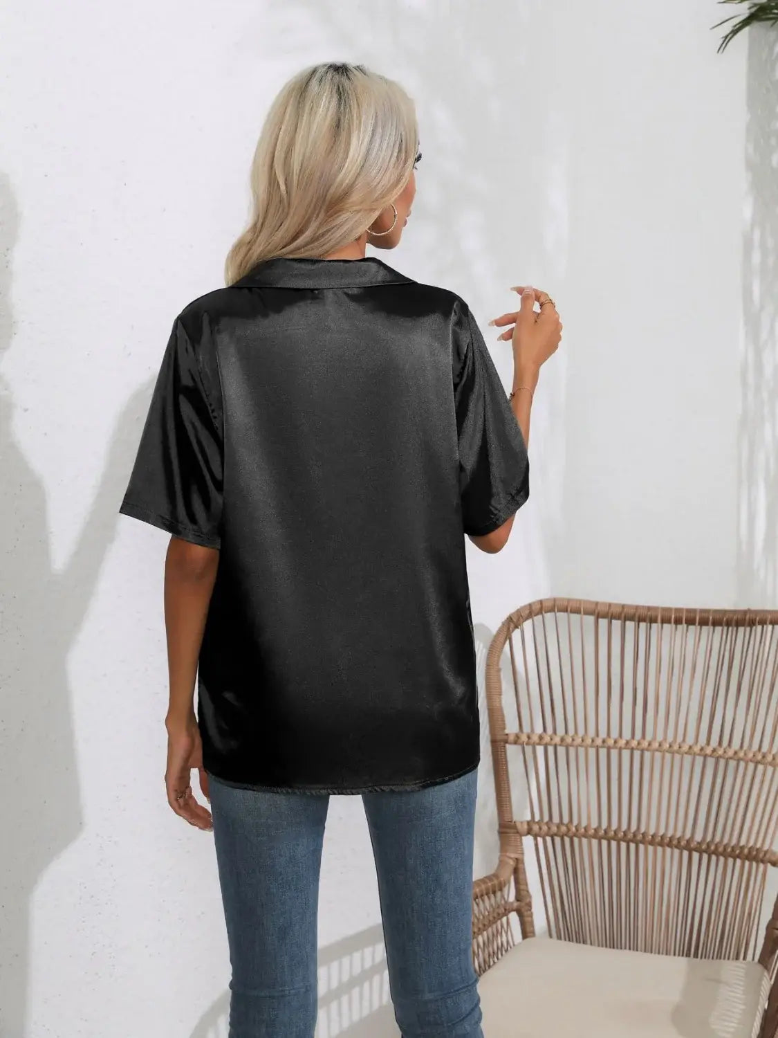 Button Down Short Sleeve Shirt - Trendsi - Flyclothing LLC