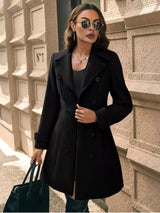 Double-Breasted Wool Blend Overcoat - Trendsi - Flyclothing LLC