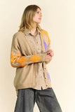 Davi & Dani Argyle V-Neck Dropped Shoulder Cardigan - Trendsi