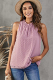Frill Swiss Dot Round Neck Tank - Trendsi - Flyclothing LLC