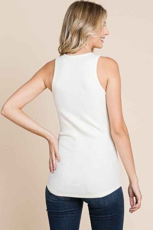 Culture Code Full Size Ribbed Round Neck Tank - Trendsi