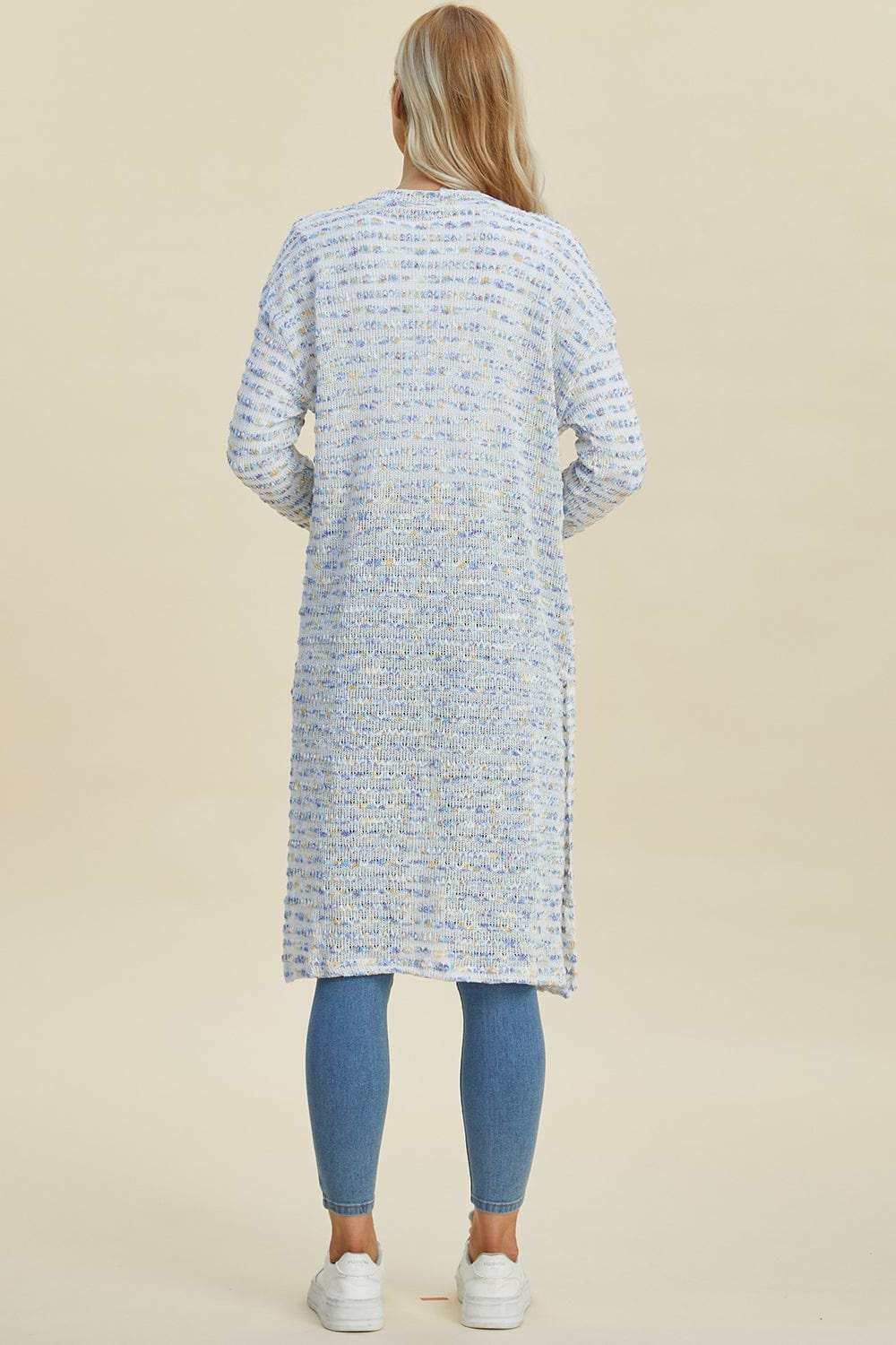 Double Take Full Size Open Front Longline Cardigan - Trendsi - Flyclothing LLC