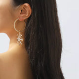 Halloween Spider Web Dangle Hoop Earrings - Trendsi - Flyclothing LLC