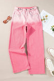 Rhinestone Gradient Straight Jeans - Trendsi - Flyclothing LLC