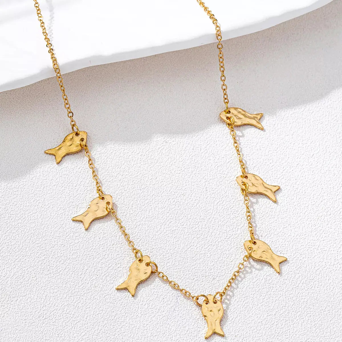 18K Gold-Plated Fish Charm Necklace - Trendsi - Flyclothing LLC