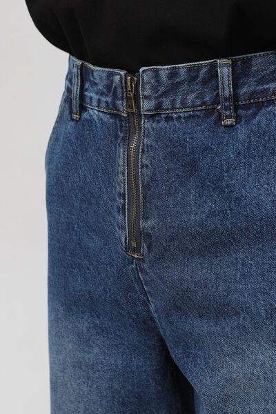 Mid Rise Baggy Jeans with Pockets - Trendsi - Flyclothing LLC