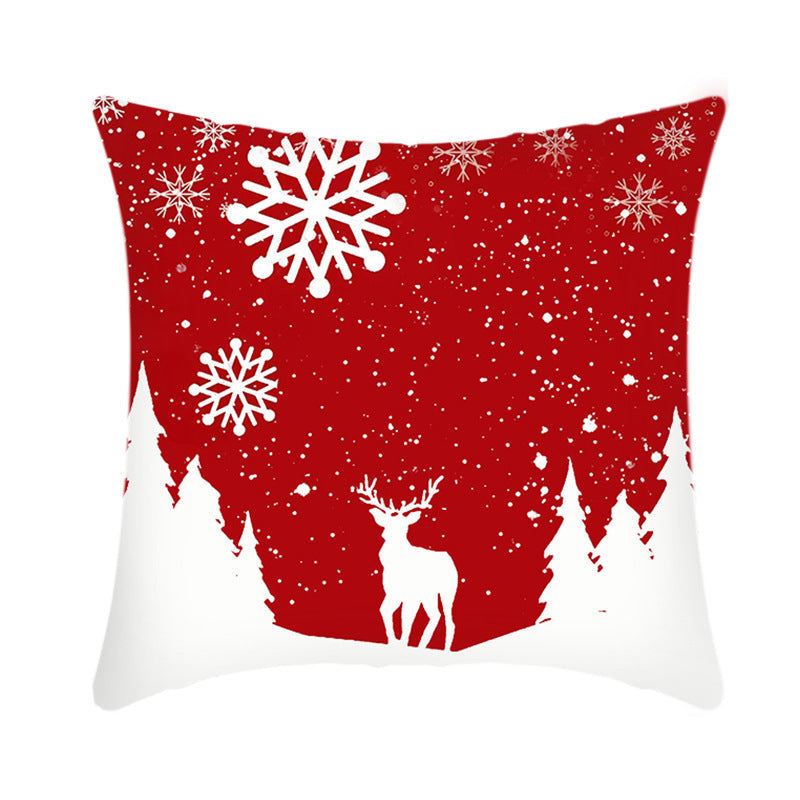 Merry Christmas Cushion Cover 45cm Elk Santa Claus Short Plush Sofa Pillow Cover Home Decor Pillowcase Christmas Decoration - My Store - Flyclothing LLC