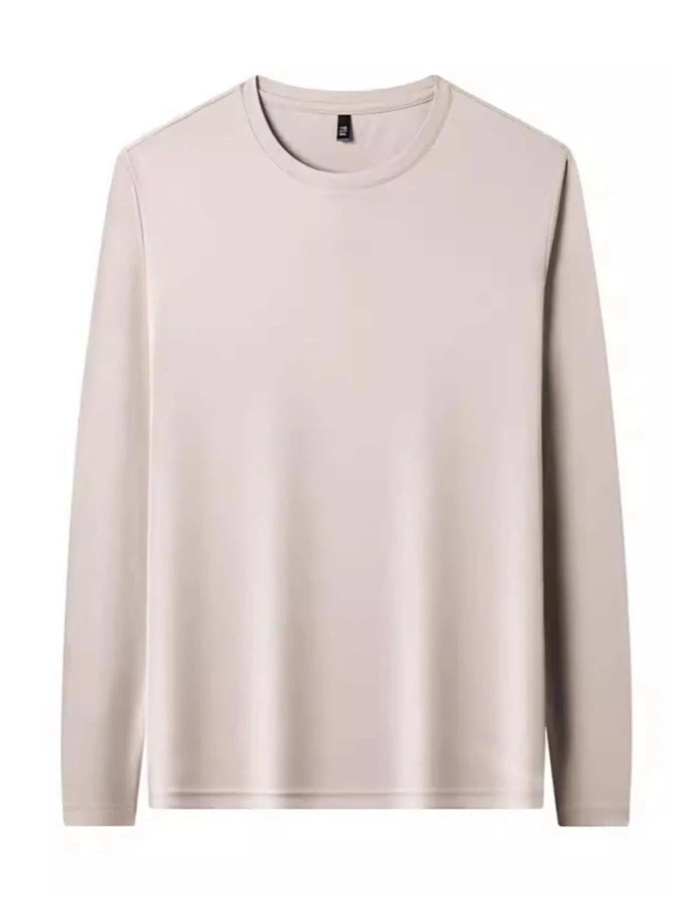 Men's Plus Size Round Neck Long Sleeve T-Shirt - Trendsi - Flyclothing LLC