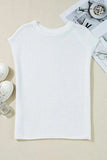 Side Slit Round Neck Knit Top - Trendsi - Flyclothing LLC