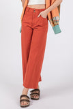SAGE + FIG Wide Leg Cropped Pants - Trendsi
