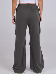 Elastic Waist Wide Leg Pants with Pockets - Trendsi