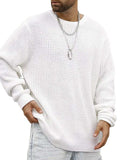 Men's Full Size Round Neck Long Sleeve Sweater Plus Size - Trendsi - Flyclothing LLC