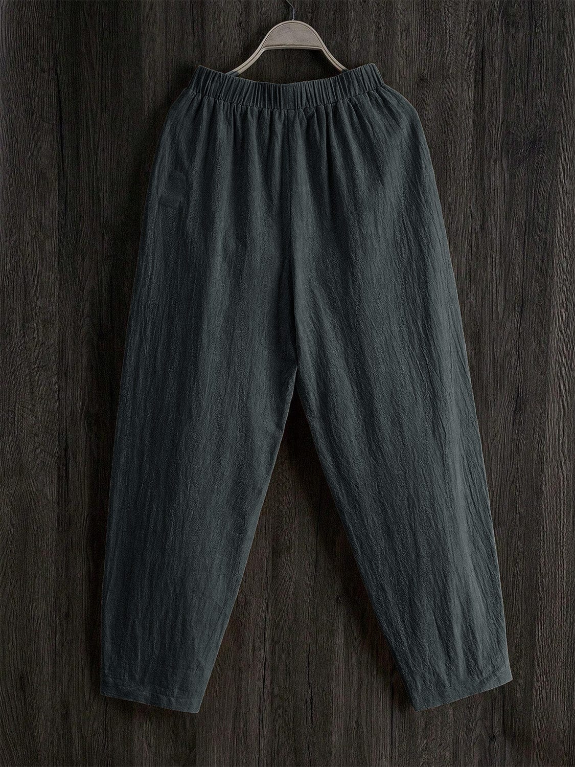 Elastic Waist Pants with Pockets - Trendsi
