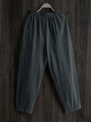 Elastic Waist Pants with Pockets - Trendsi